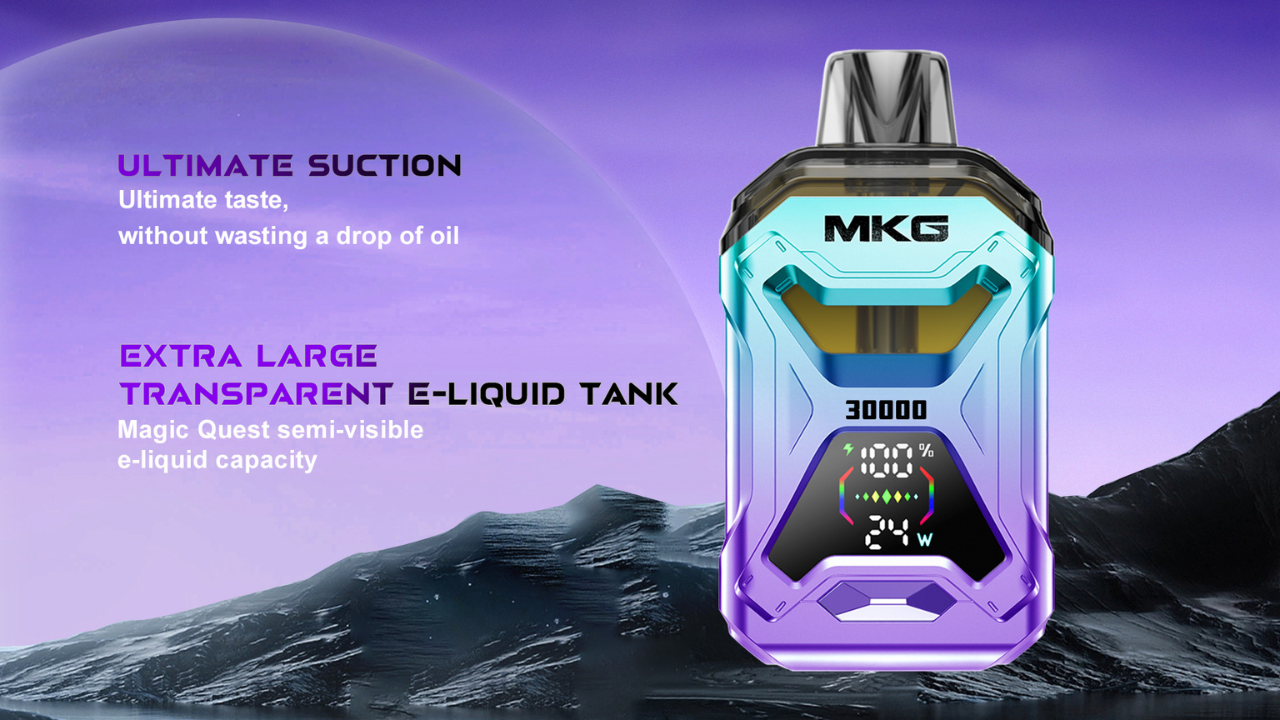 Vape Longer, Charge Faster: MKG X Refillable Disposable Vape with Type-C Charging and 30,000 Puffs